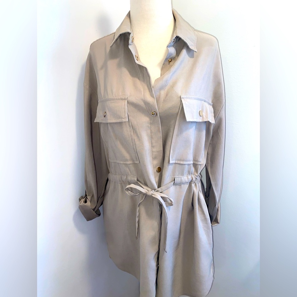 ZARA Light Tan Utility Jacket with Pockets - Size M- Size M - EUC